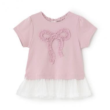 フリルリボン ペプラム半袖Tシャツ