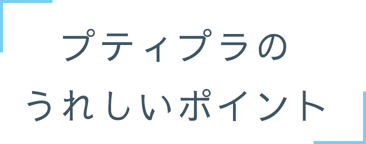 プティプラのうれしいポイント