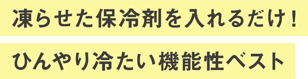 凍らせた保冷剤を入れるだけ！ ひんやり冷たい機能性ベスト