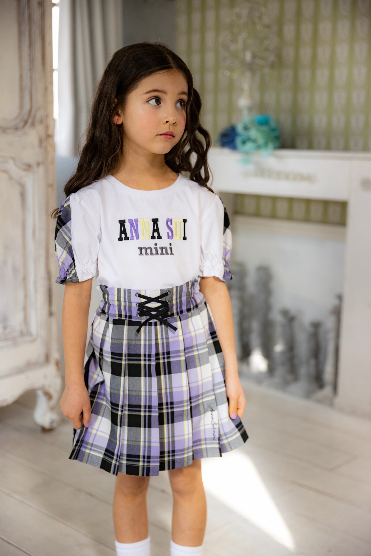 アナスイミニ2022aw  ANNA SUI mini アナスイミニ ツイードスカート