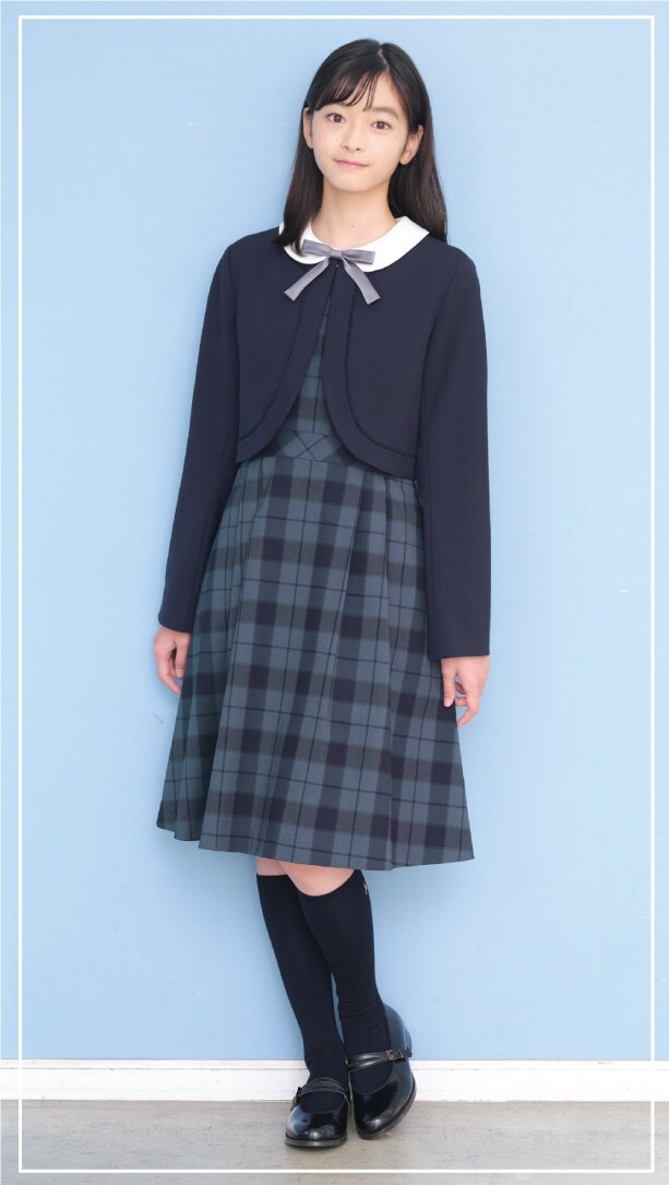 pon ponette　紺色ボレロ\u0026ワンピース\u0026ペチコート　卒服・お受験