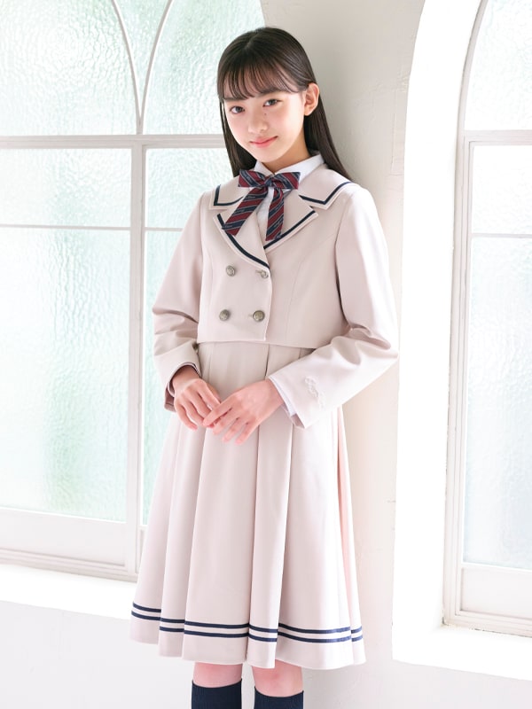 ポンポネット ジャケット ワンピース 160-165cm中学受験 面接服 卒服-