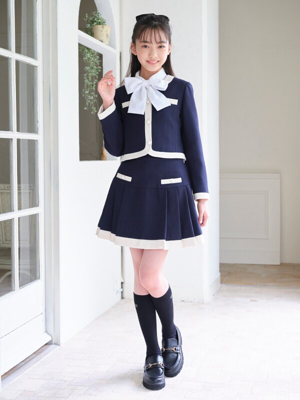 ポンポネット ジャケット ワンピース 160-165cm中学受験 面接服 卒服-