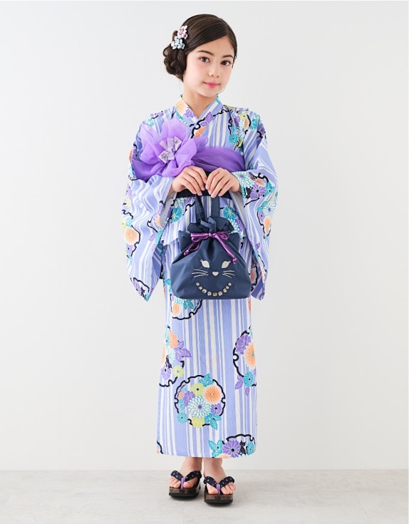 40 でっかい ANNA SUI アナスイ 浴衣セット ゆかた 帯 モノトーン 蝶 あ以 