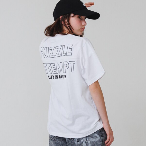 バックリフレクタープリント半袖Tシャツ