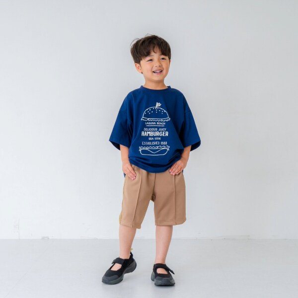 センタープリーツショートパンツ(100cm ベージュ): キッズ