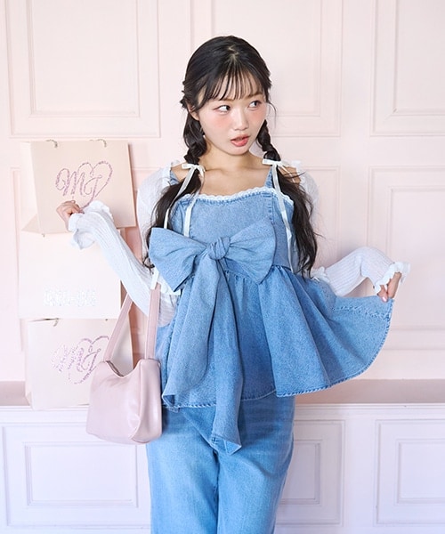 デニムリボンビスチェ(F ライト ブルー): ハイティーン - ナルミヤ