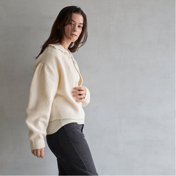 デミリー DEMYLEE RonHerman別注 JodieOrganicCottonCardigan カーディガン ニット 長袖 コットン XS アイボリー /DO ■OS レディース 中古・古着通販】DEMYLEE (デミリー) Ron Herman (ロンハーマン