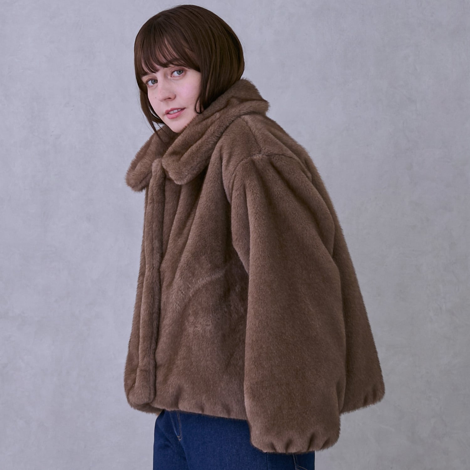 親子リンク】フェイクファージャケット(F アイボリー): 大人