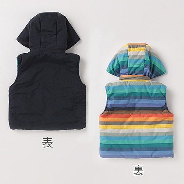 キッズ 中綿リバーシブルベスト(110cm 赤): キッズ - ナルミヤ  