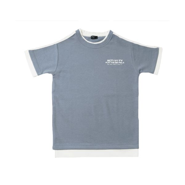 Ｗフェイス・袖ライン半袖Ｔシャツ