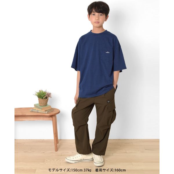 ストレート]ナイロンリップストップ・8.5分丈カーゴパンツ(140 カーキ