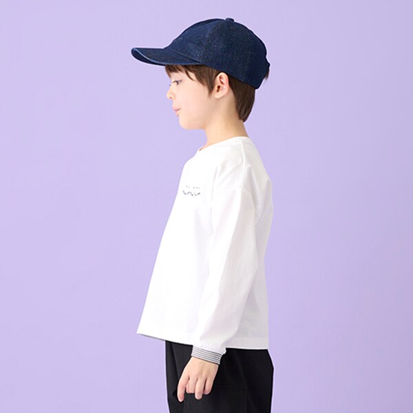 PS HAPPYワンポイント長袖Tシャツ(90cm 黒): キッズ - ナルミヤ