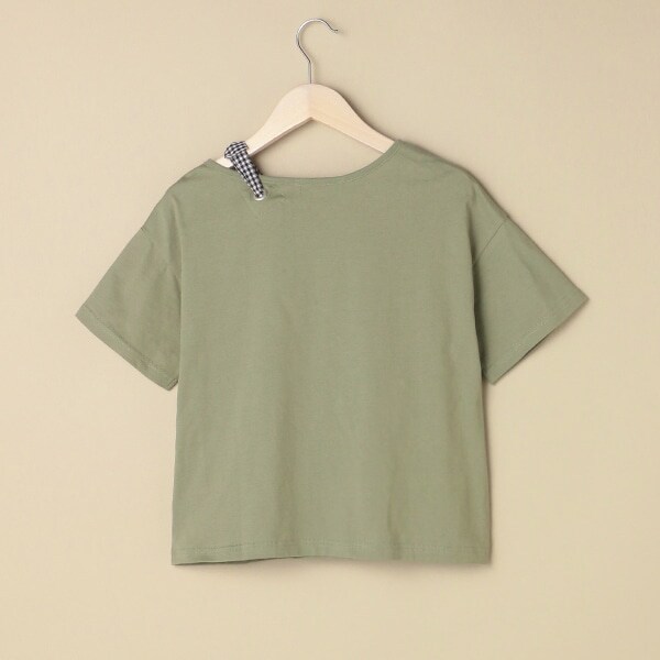 ギンガムリボンワンショルダーTシャツ
