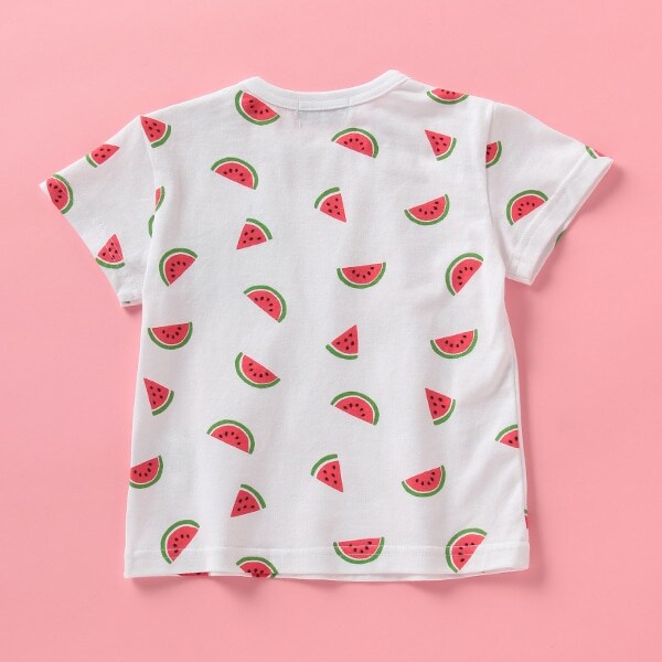 胸ポケットスイカ柄Tシャツ(80 オフ ホワイト): キッズ