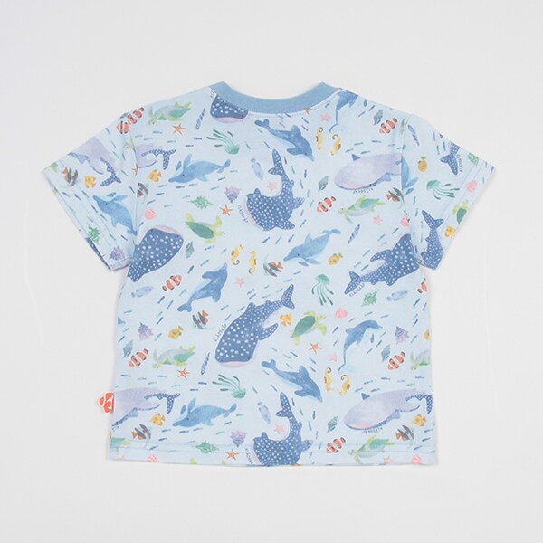 海のいきもの総柄半袖Tシャツ(80cm 白): キッズ - ナルミヤ