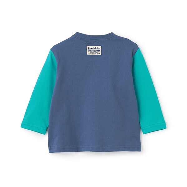 働く車袖配色長袖Tシャツ(80cm 紺): キッズ - ナルミヤ