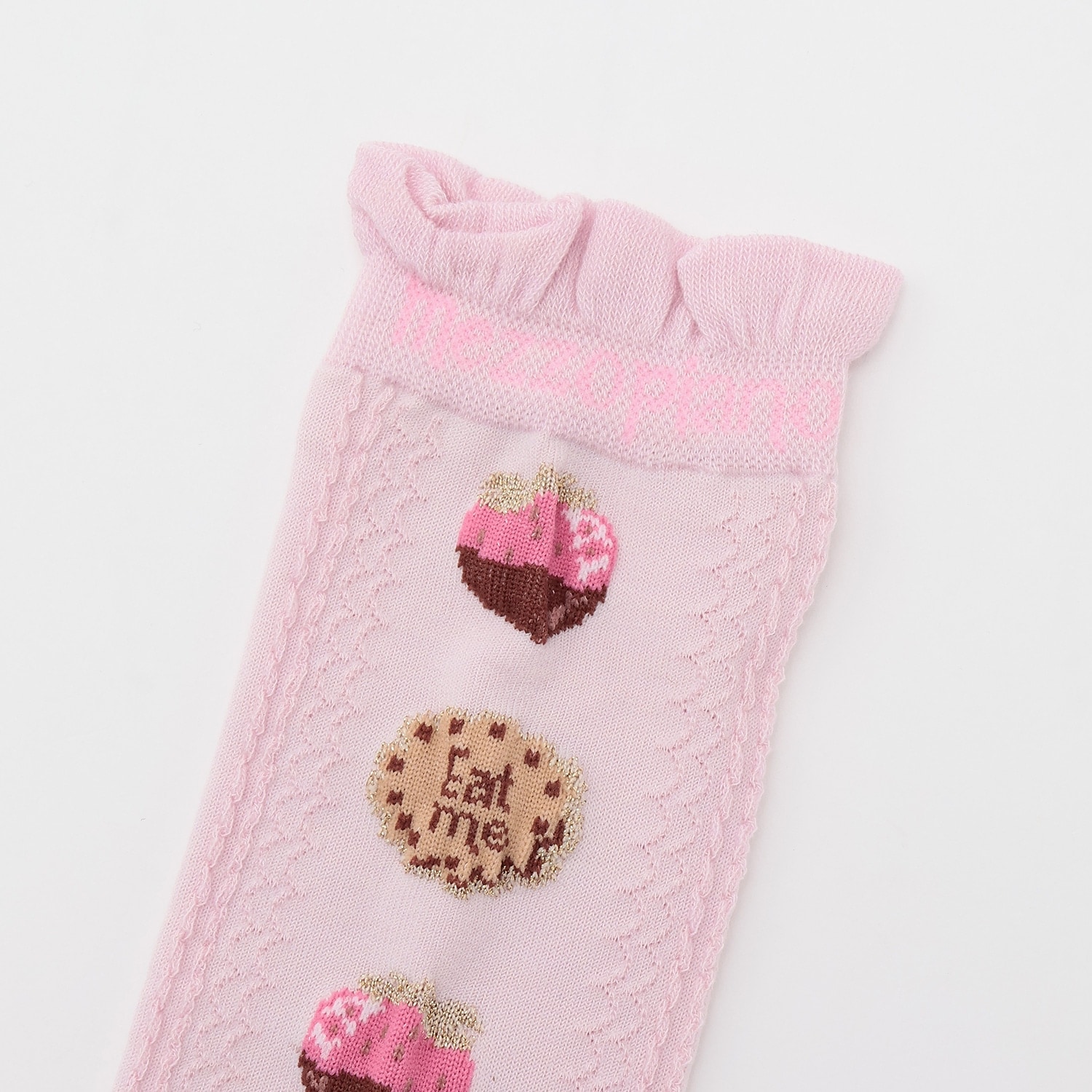 イチゴチョコ柄 フロートハイソックス(16-18cm ピンク): キッズ