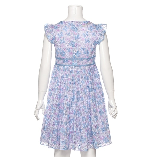 Narumiya Online ナルミヤ オンラインの公式通販サイト透かしチェック花柄ワンピース 1 サックス キッズ