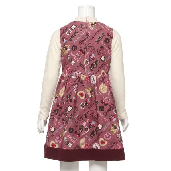 Narumiya Online ナルミヤ オンラインの公式通販サイト細コール チョコ柄ワンピース 110 モカ茶 キッズ