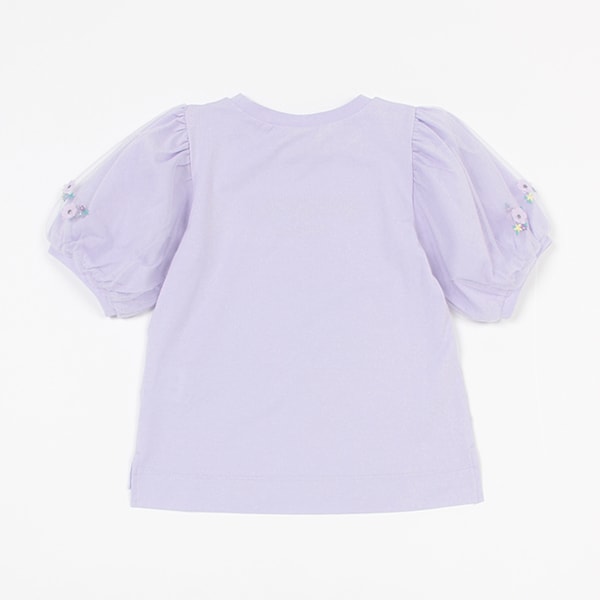 袖バルーンロゴ刺しゅう半袖Tシャツ(80-95cm ラベンダー