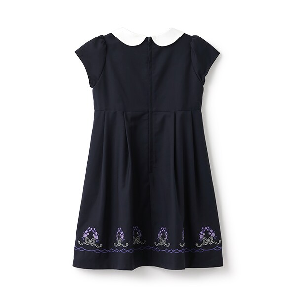 ANNA SUI mini 【セレモニー】裾刺しゅう半袖無地ワンピース セレモニー】裾刺しゅう半袖無地ワンピース（その他） | ANNA