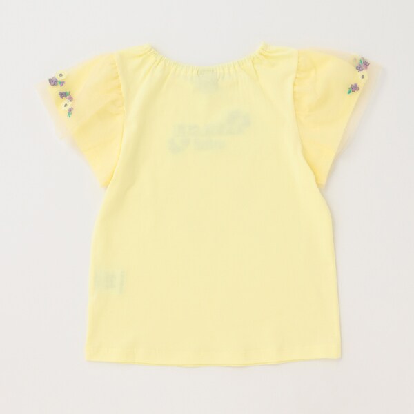 ロゴ刺しゅう チュール半袖Tシャツ(120cm クリーム): キッズ