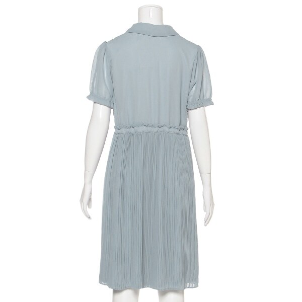 Narumiya Online ナルミヤ オンラインの公式通販サイト 4泊5日 ポンポネットジュニア 卒業 レンタル品 衿つきプリーツワンピース L 160 ブルー グレー ジュニア