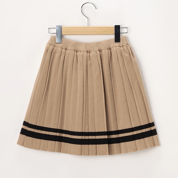 裾ラインニットプリーツスカート(120cm アイボリー): ジュニア