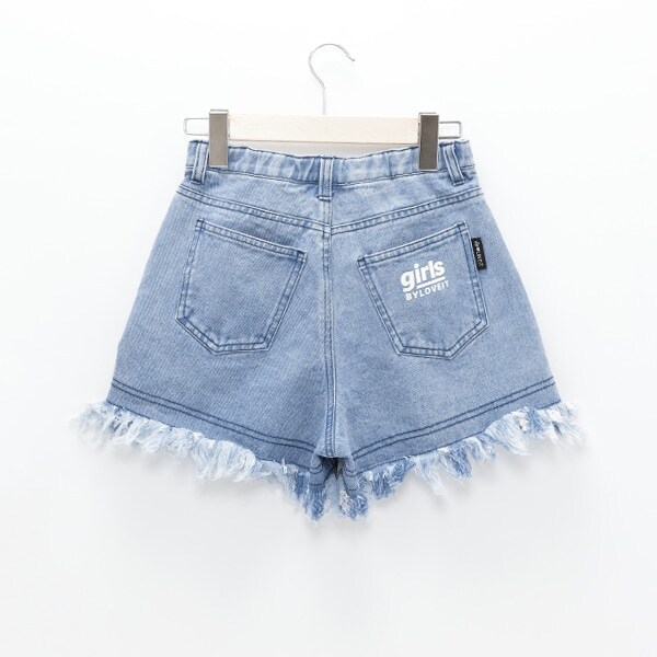 フリンジデニムショートパンツ(120cm サックス): ジュニア - ナルミヤ