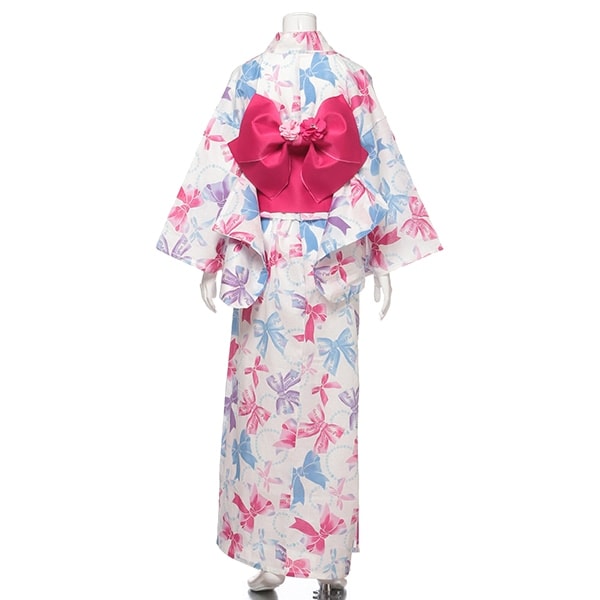 NARUMIYA ONLINE｜ナルミヤ オンラインの公式通販サイトお花クリップつきリボン柄浴衣(M(150) オフ ホワイト): ジュニア