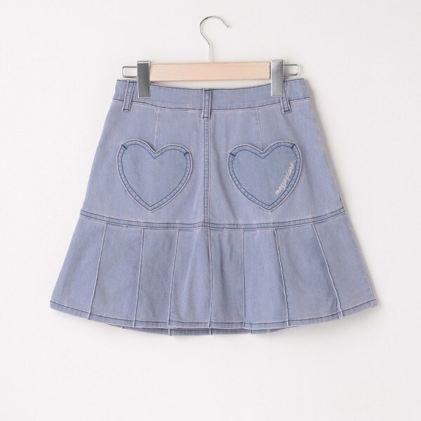 裾切り替えデニムプリーツスカパン(S(140) ライト ブルー): ジュニア