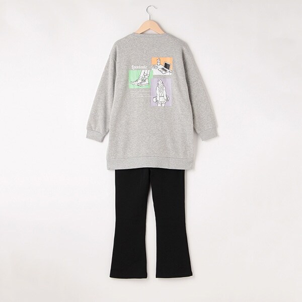 Narumiya Online ナルミヤ オンラインの公式通販サイトシャギーチュニックトレーナーバックイラスト S 140 エメラルド グリーン ジュニア