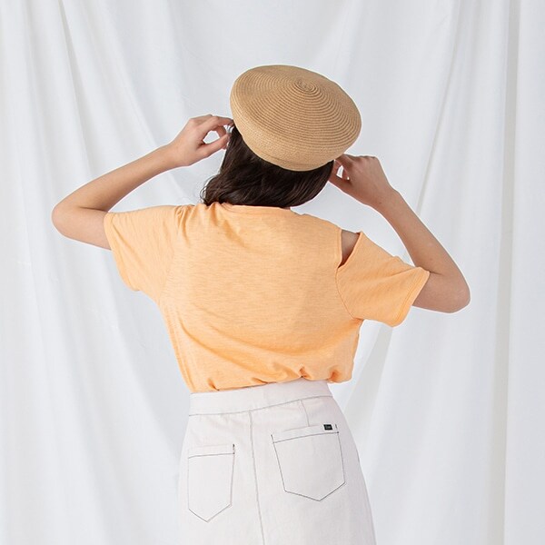 NARUMIYA ONLINE｜ナルミヤ オンラインの公式通販サイト右肩スリットTシャツ(S(140) オレンジ): ジュニア
