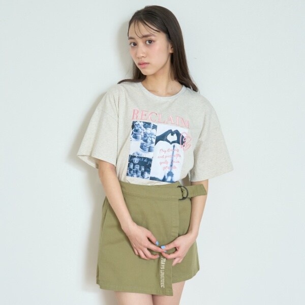 7days】パリ転写プリントTシャツ(S シロ杢): ジュニア