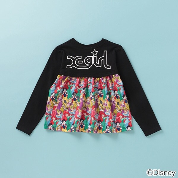 【DISNEY】 PRINCESSデザイン 切り替えロゴTシャツ