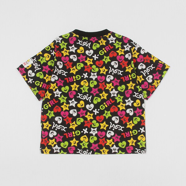 キラッキー総柄プリント半袖Tシャツ(80cm オフ ホワイト