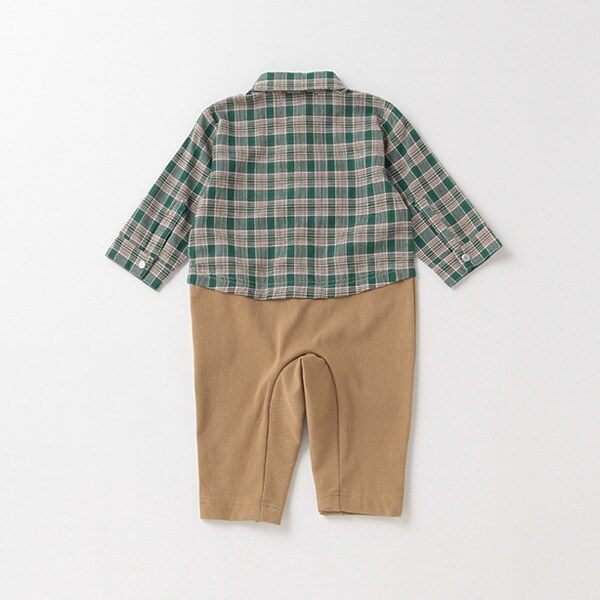 Narumiya Online ナルミヤ オンラインの公式通販サイトコーディネート風ogゴリラチェックシャツロンパース 80 グリーン 新生児