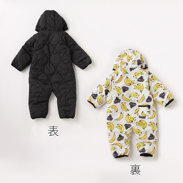 WEB限定】リバーシブルジャンプスーツ(80cm カーキ): 新生児