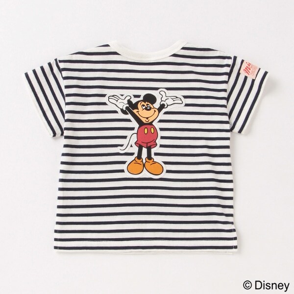 Narumiya Online ナルミヤ オンラインの公式通販サイト Disney 後ろミッキーマウスデザイン ボーダーtシャツ 80 紺 キッズ