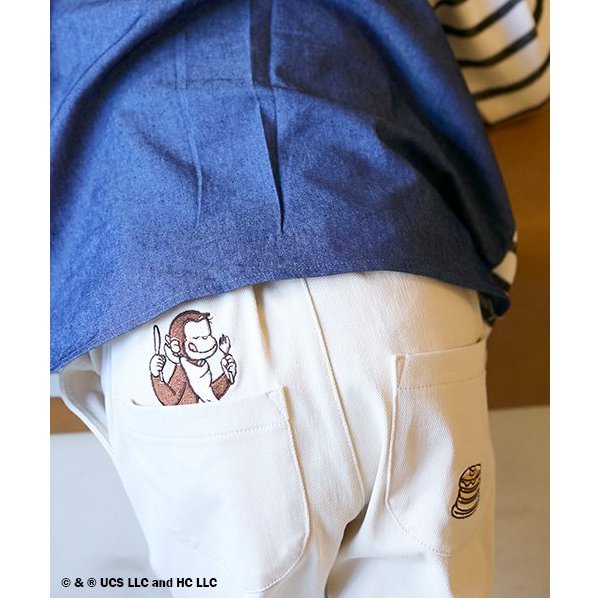 おさるのジョージ】刺しゅうパンツ(80cm ECRU(キナリ)): キッズ