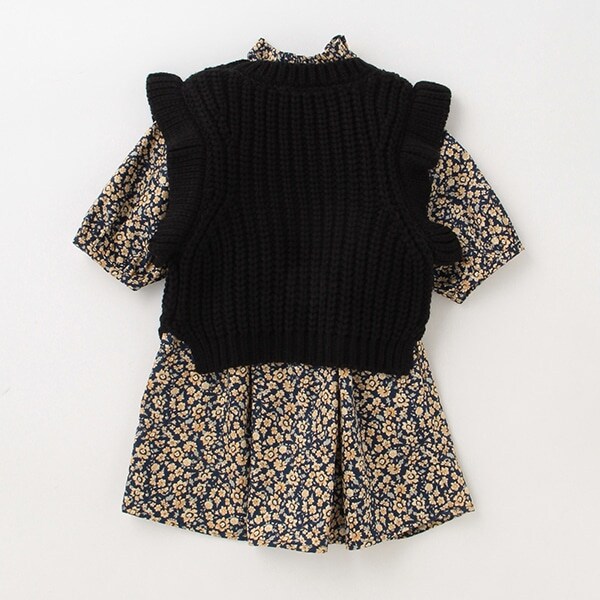 Narumiya Online ナルミヤ オンラインの公式通販サイト リンク 花柄ワンピースベストセット 80cm 薄カーキ キッズ