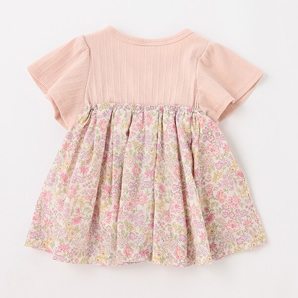 リンク】花柄シャーリングドッキングT(キッズサイズ)(80cm