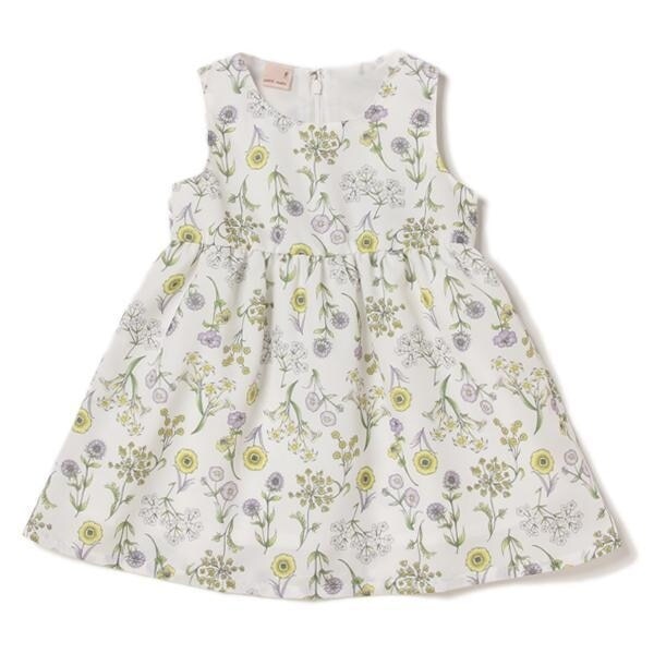 Narumiya Online ナルミヤ オンラインの公式通販サイトボタニカルプリント切り替えワンピース 80 オフ ホワイト キッズ