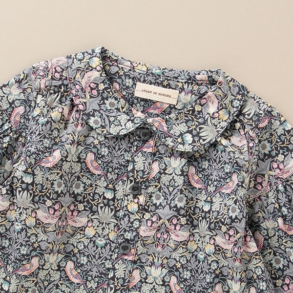 Narumiya Online ナルミヤ オンラインの公式通販サイトストロベリーシーフブラウス 日本製 80 90 チャコール キッズ