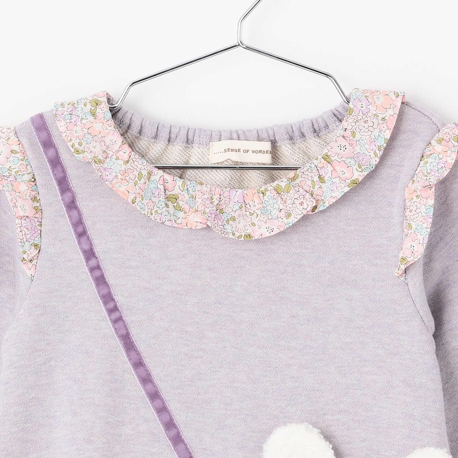 ラメ裏毛ウサギポシェットワンピース(80cm ラベンダー): ベビー