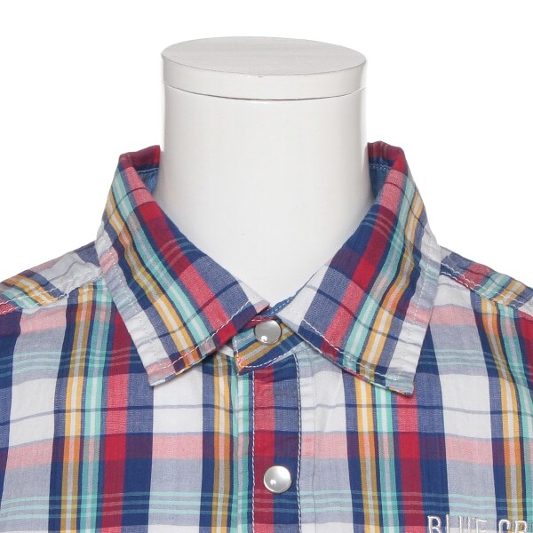 Narumiya Online ナルミヤ オンラインの公式通販サイトマドラスチェックシャツ Ss 130 ブルー ジュニア