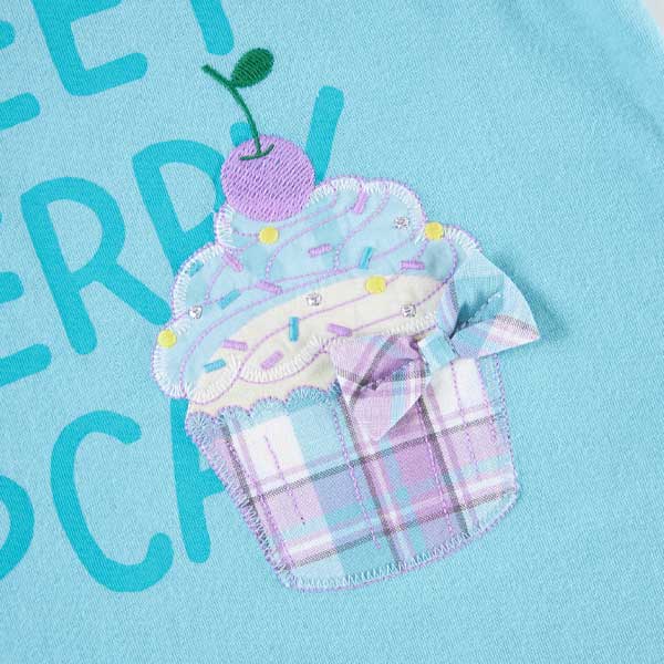 カップケーキのロゴ半袖Tシャツ(140～160)(140cm エメラルド グリーン