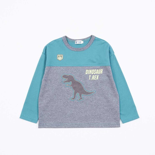 KPBOY 日本製/恐竜モチーフ長袖Tシャツ(80～140)(80cm 赤