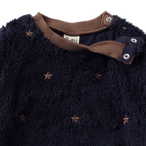 星刺しゅうフェイクファートレーナー(80 紺): キッズ - ナルミヤ